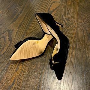 BCBG Generation black kitten heels with bow accent